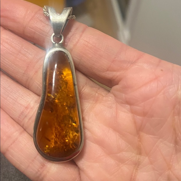 925 amber pendant necklace - Picture 7 of 11